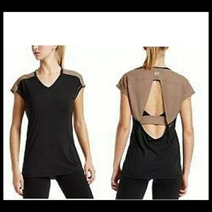 Stylish Black and Tan Short Sleeve Top